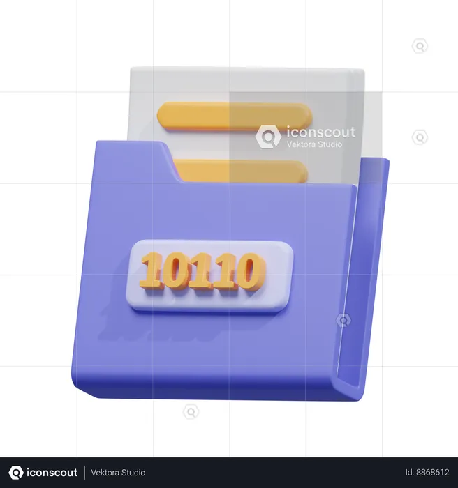Binary folder  3D Icon