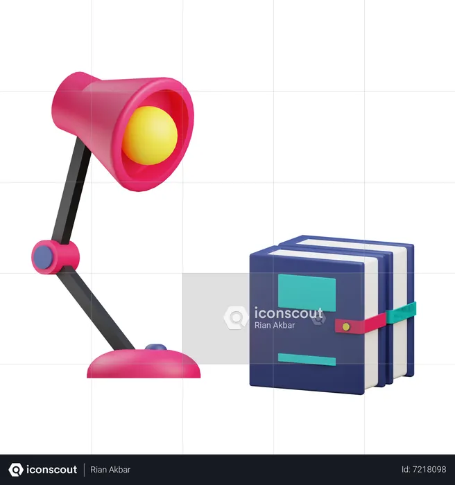 Binder And Lamp  3D Icon