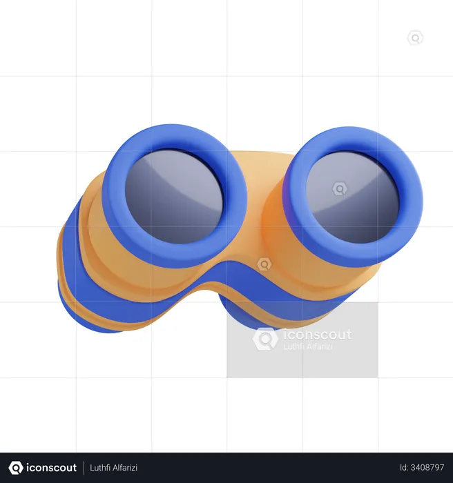 Binocular  3D Illustration