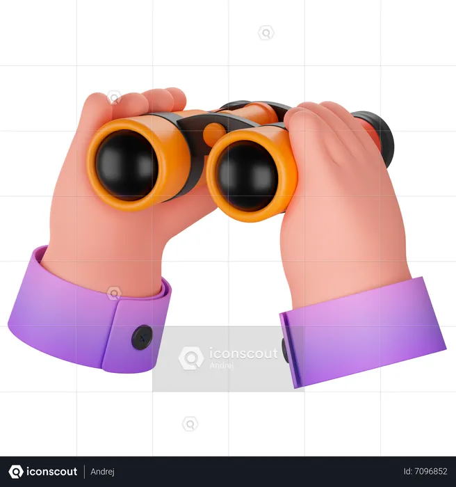 Binoculars In Hand  3D Icon