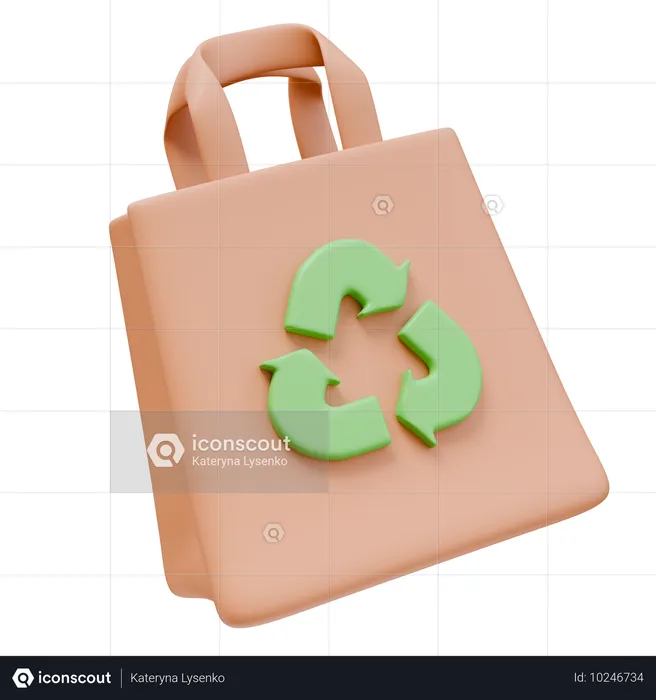 Biodegradable Bag  3D Icon