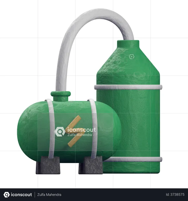 Biogas  3D Illustration