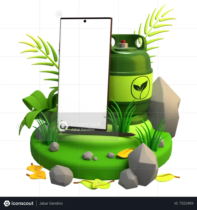 Biogas-Mobilmodell  3D Illustration