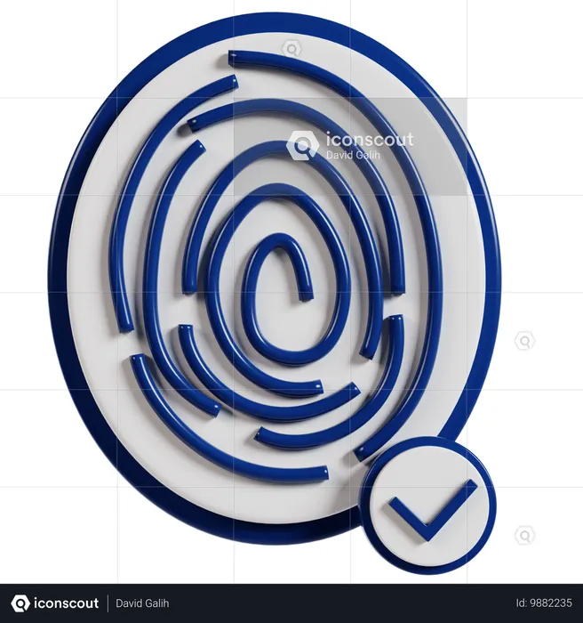 Biometric Authentication Future Symbol  3D Illustration