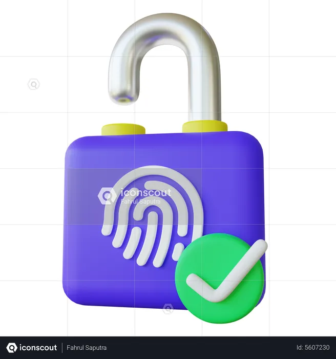 Biometric Fingerprint Authentication  3D Illustration