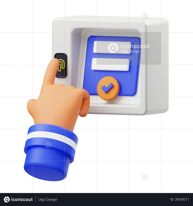Biometric Lock  3D Illustration