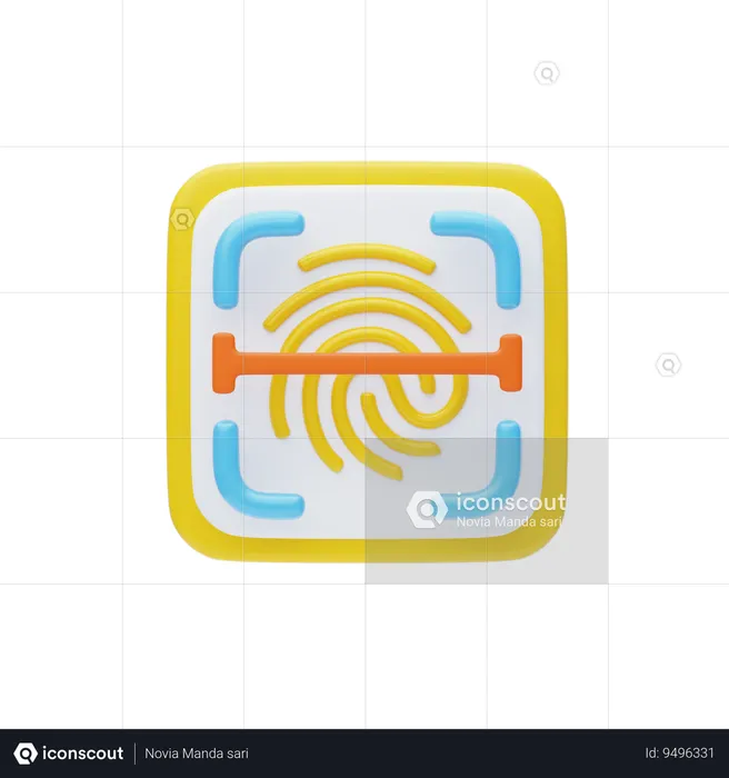 Biometric Scan  3D Icon
