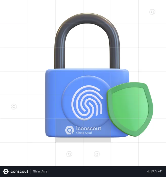 Biometric security  3D Illustration