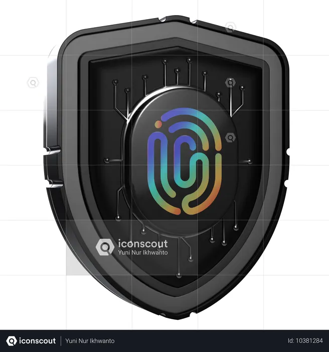 Biometric Shield  3D Icon