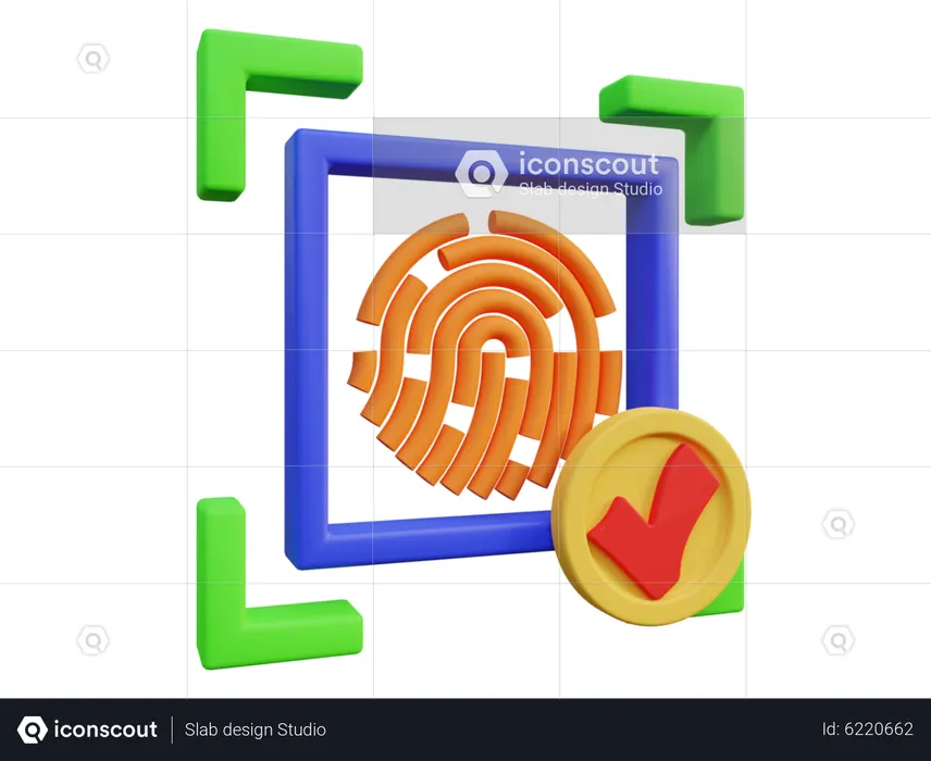 Biometrische Authentifizierung  3D Icon