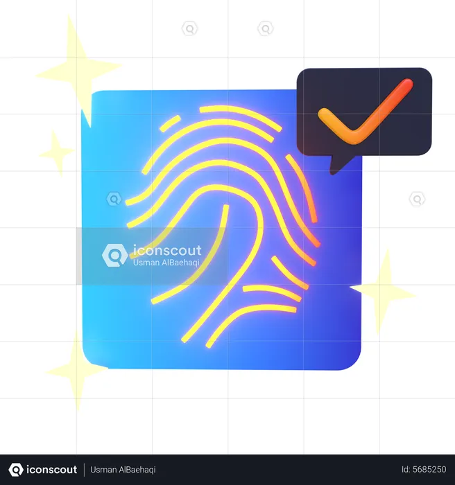 Biometrische Sicherheit  3D Icon