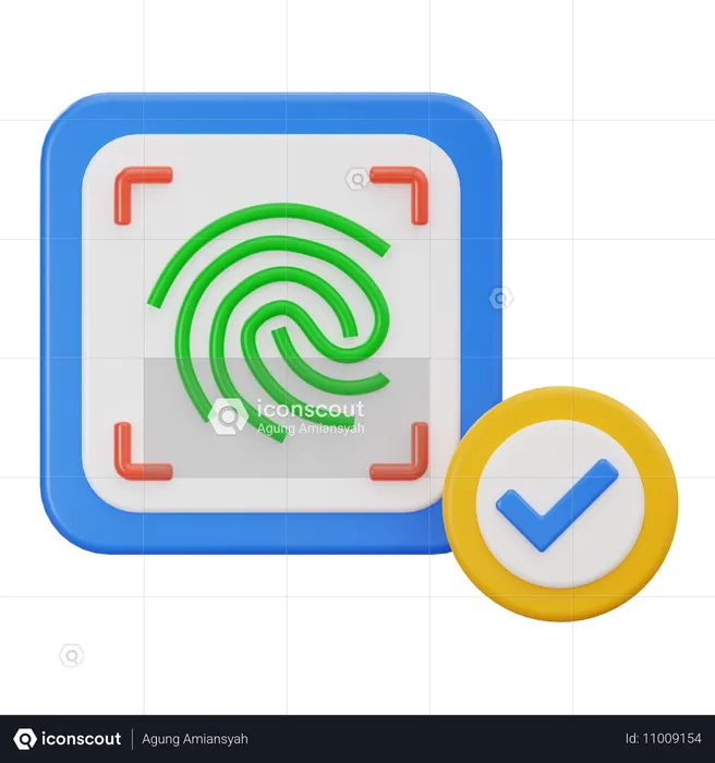 Biometrische Verifizierung  3D Icon