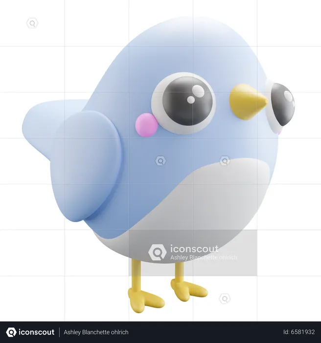Bird Blue  3D Icon