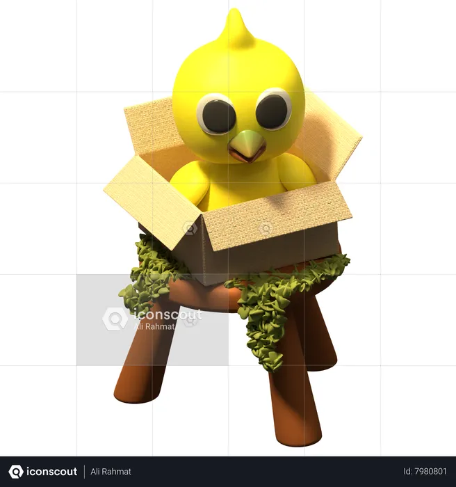 Bird In Box  3D Icon