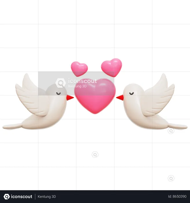 Bird Love Symbol  3D Icon