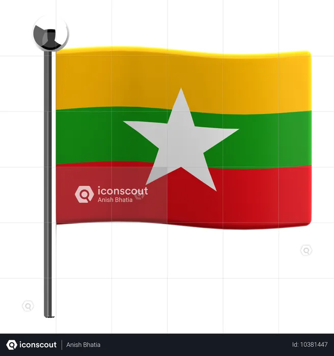 Myanmar Flag 3D Icon