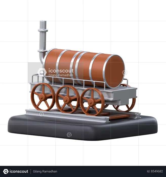 Birth of The Rail Transport  3D Icon