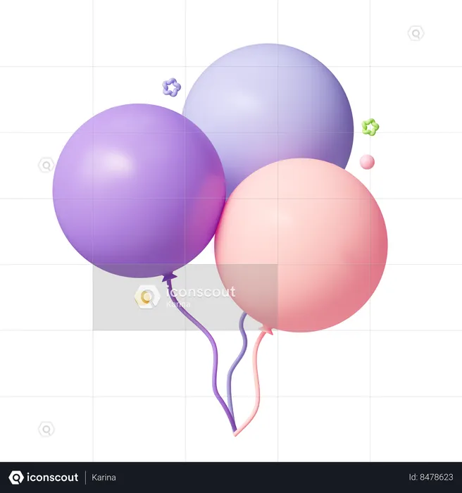 Birthday Balloon  3D Icon