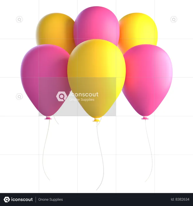 Birthday Balloons  3D Icon