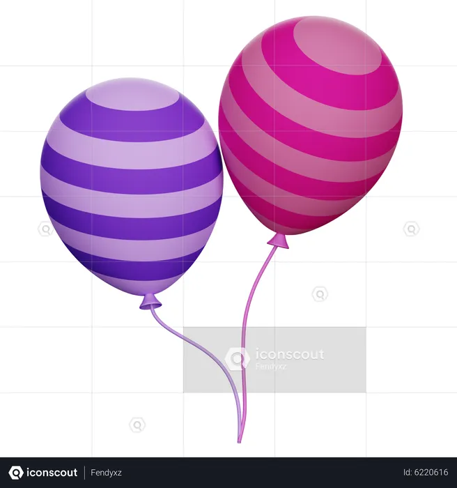 Birthday Balloons  3D Icon