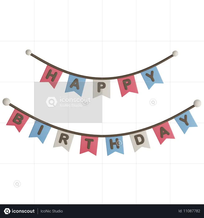 Birthday Banner  3D Icon