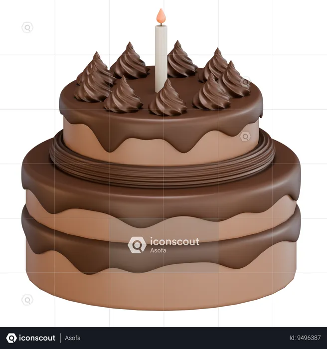 생일 케이크  3D Icon