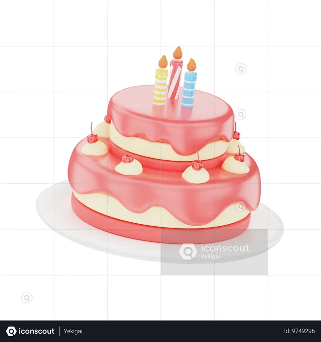 誕生日ケーキ  3D Icon