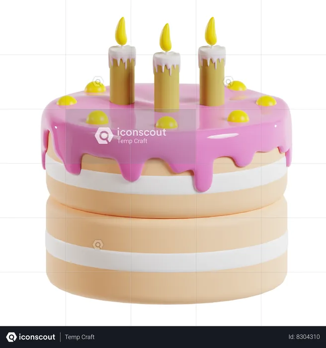 Birthday cake  3D Icon