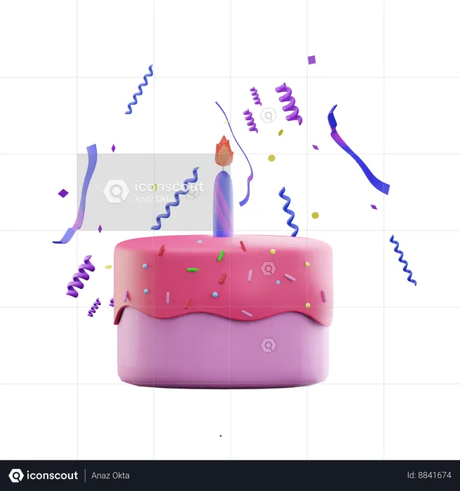 Birthday cake  3D Icon