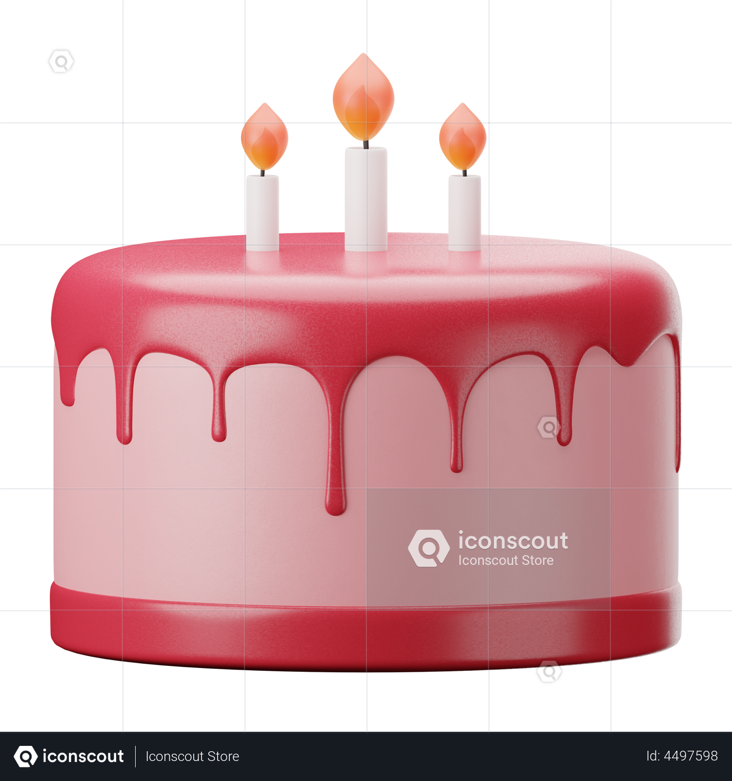 3D birthday cake PNG, SVG
