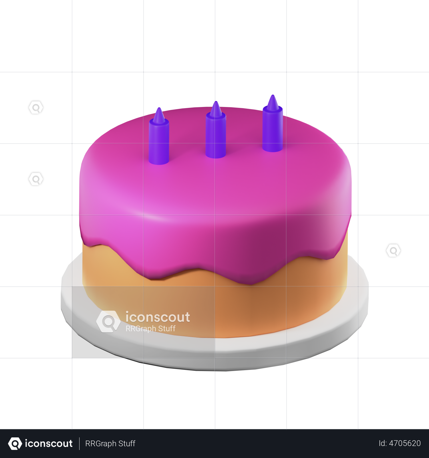 Cream Cake 3d Birthday With Blue Decors & 3D Models | PSD Free Download -  Pikbest