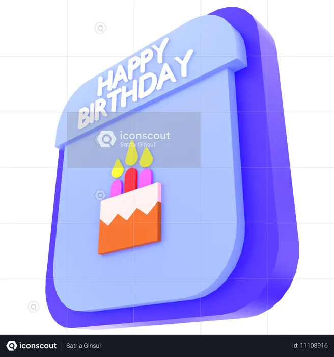 생일 달력  3D Icon