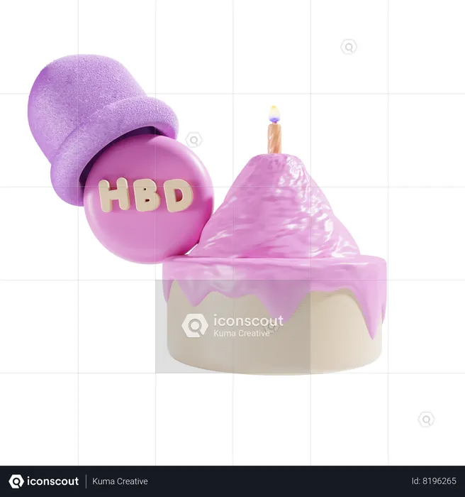Birthday Candle  3D Icon