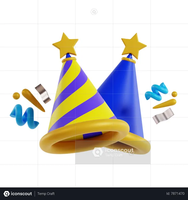 Birthday Cap  3D Icon