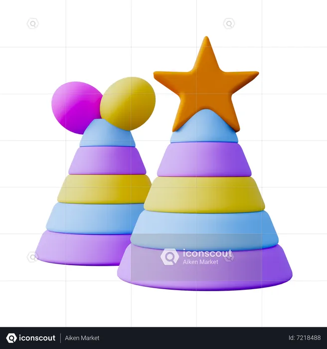 Birthday Cone Hat  3D Icon