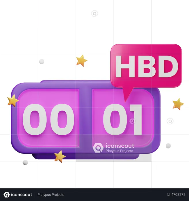 Birthday Countdown  3D Illustration
