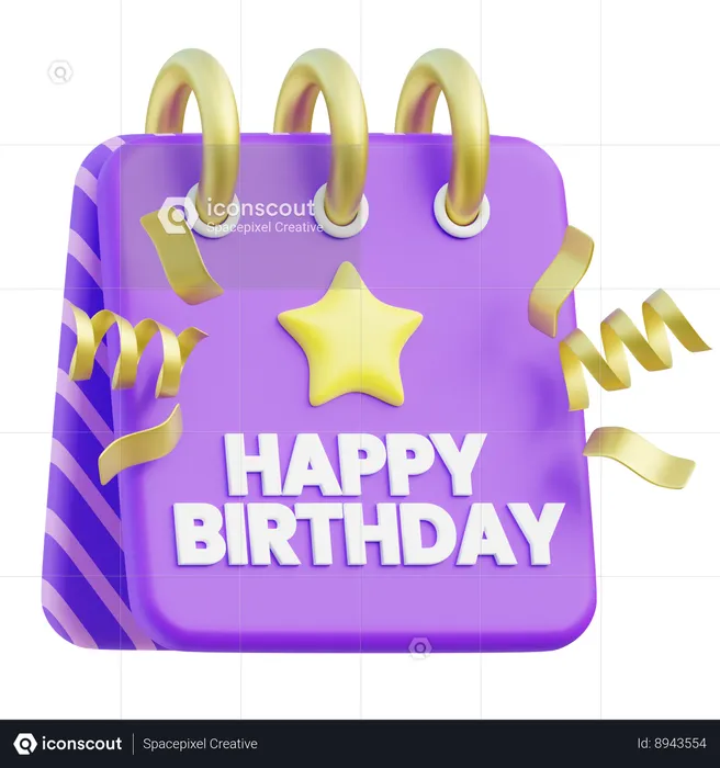 Birthday Day Calendar  3D Icon