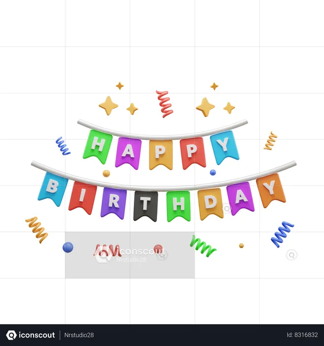 Birthday Garland  3D Icon