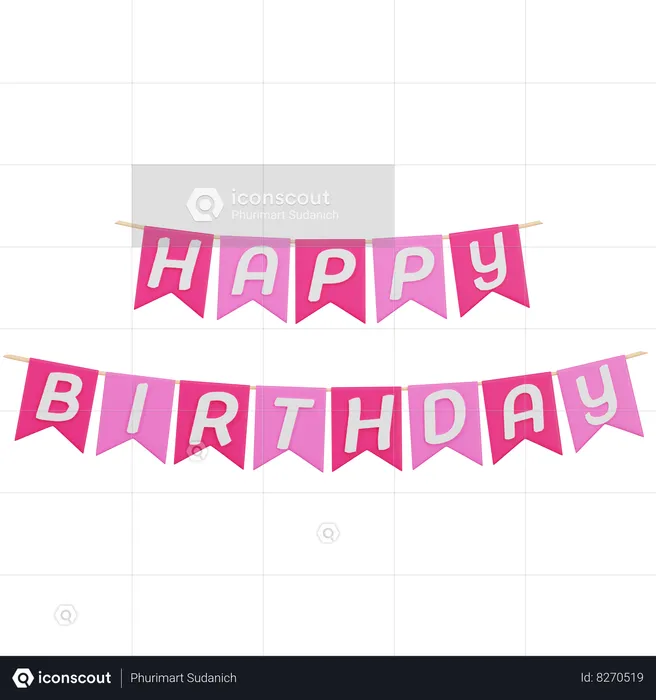 Birthday Garland  3D Icon