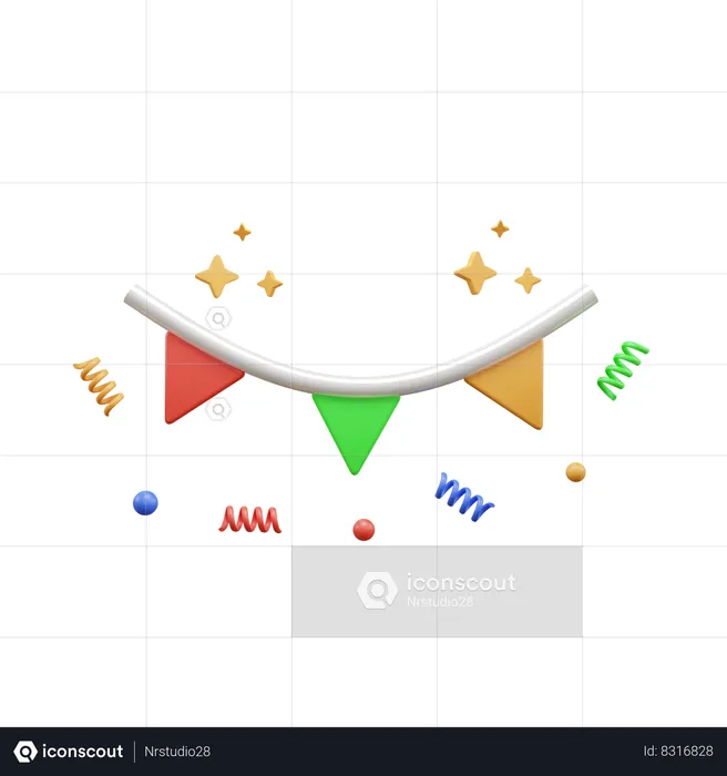 Birthday Garland  3D Icon