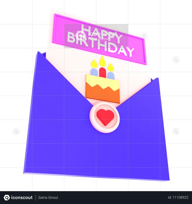 Birthday Invitation  3D Icon