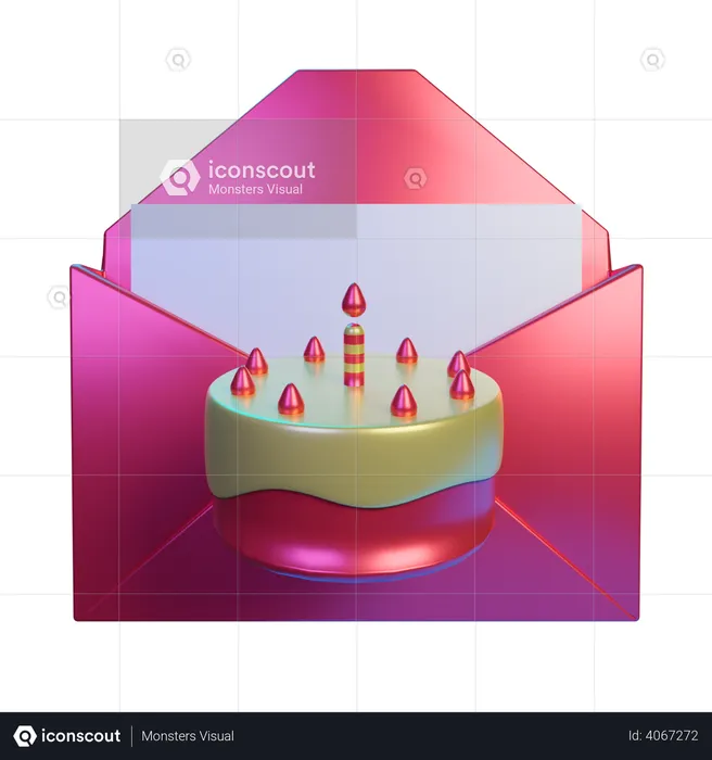 Birthday invitation  3D Illustration