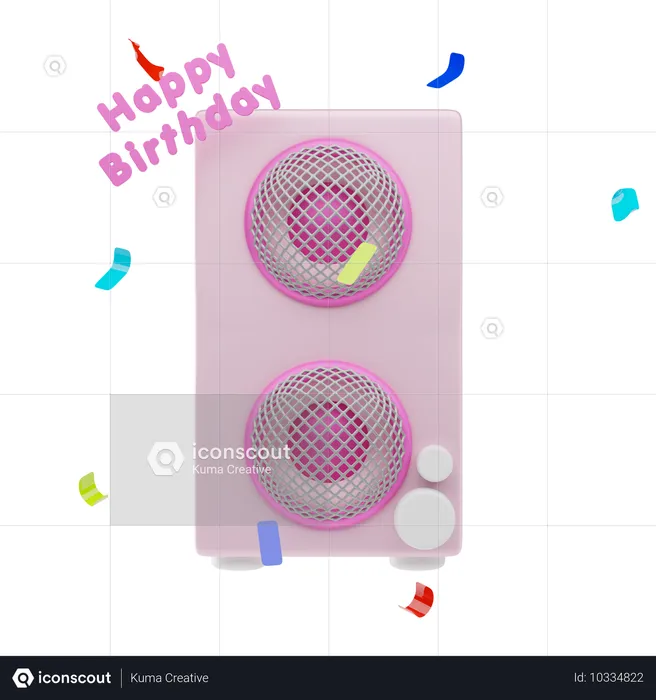 誕生日の音楽  3D Icon