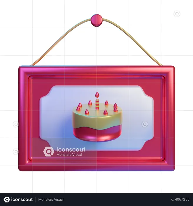 Birthday picture  3D Illustration