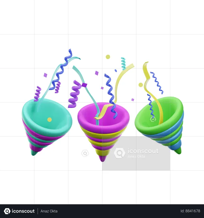 Birthday poppers  3D Icon