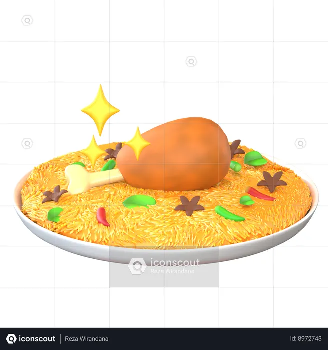 Biryani Rice  3D Icon