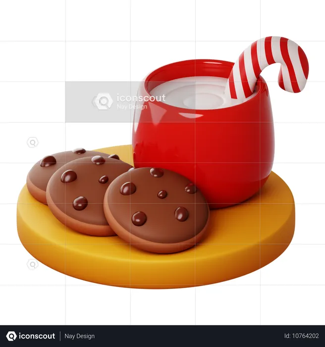 Biscuit et tasse de café  3D Icon