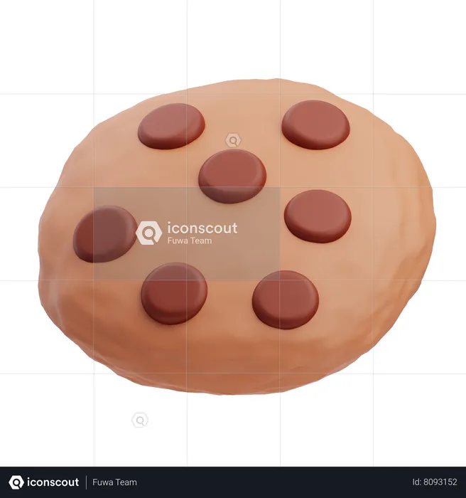 Biscuits nappés chocolat noir  3D Icon