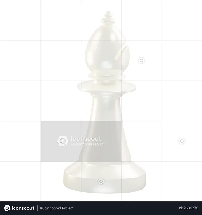 Bishop Chess Piece White  3D Icon