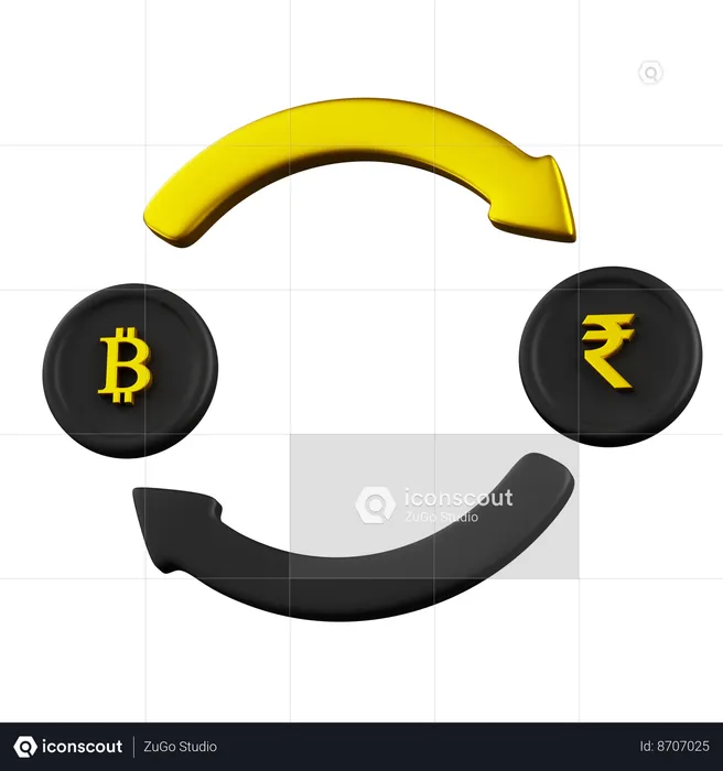 Bit Coin Corversation  3D Icon